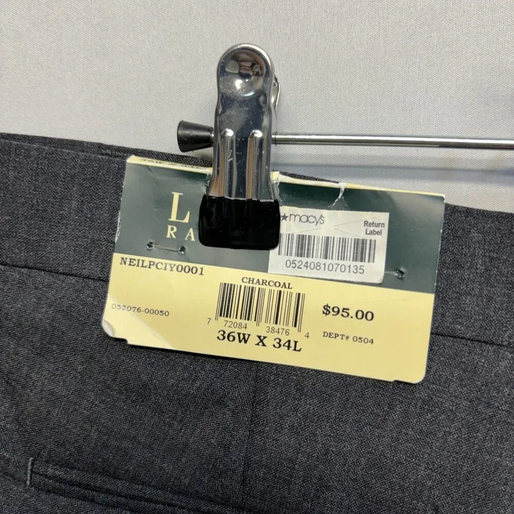 NWT Lauren Ralph Lauren Men Pleated Wool Blend Dress Pants 36x34 Gray D119 -26